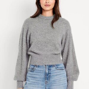 Old Navy Cropped Crew-Neck Eyelash Sweater